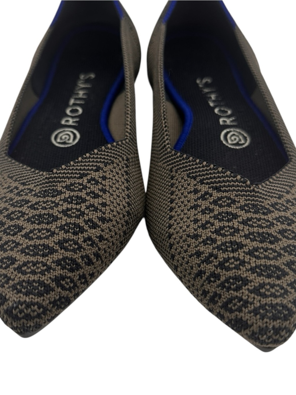 ROTHY’S The Point Walnut Python Flats Pointed Toe Grey Shoes US Women's 8 - Picture 2 of 6